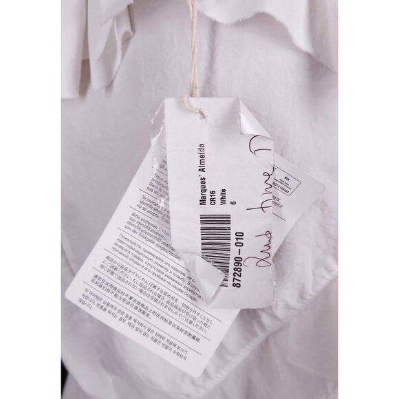 Marques Almeida Asymmetrical Tiered Skirt Size 6 White $375 - Picture 11 of 13